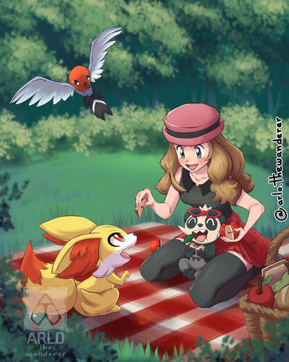 "Day 23: I met Serena in the middle of the meadow having a picnic."